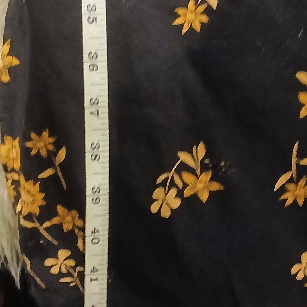 Black Mini Dress with Mustard Floral Print - Picture 7 of 12